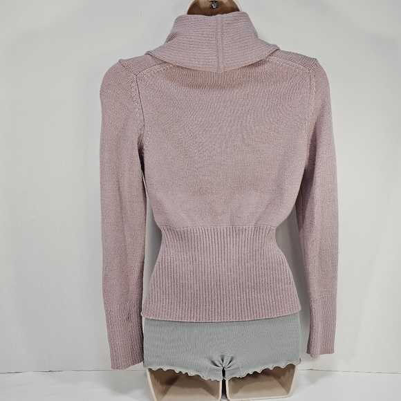 Vintage Petite Sophisticate Wool Blend V-Neck Collared Sweater Blush Pink Sz S - Picture 2 of 9